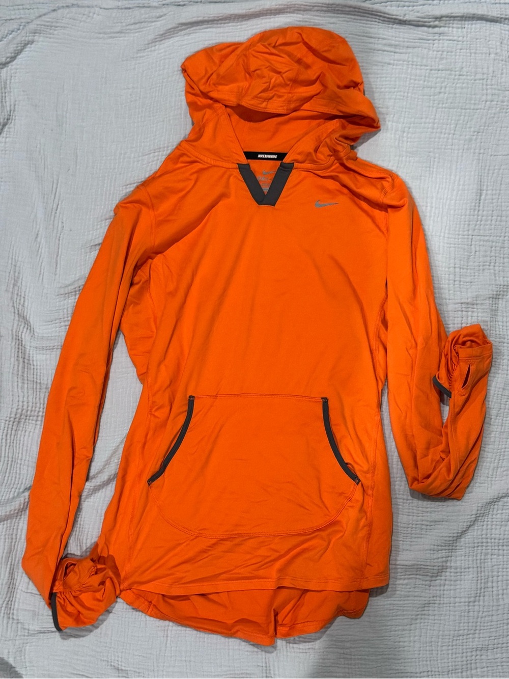 Nike Women's Bright Orange Hooded Performance Top